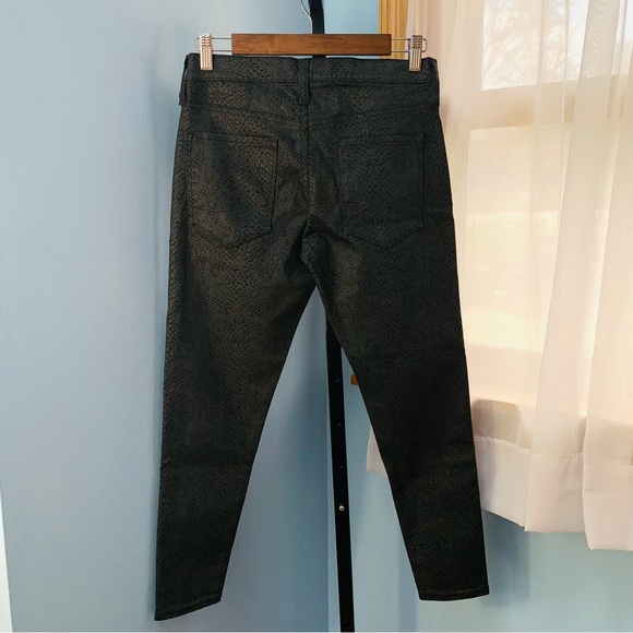NWT Banana Republic Mid Rise Skinny Ankle Jeans in Black Snakeskin Print - Picture 6 of 7
